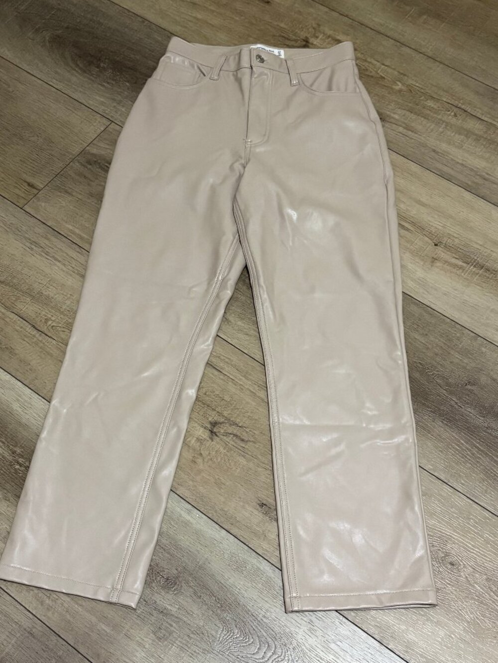 Abercrombie & Fitch 90's Straight Faux Leather Pants Size 27/4S High Rise